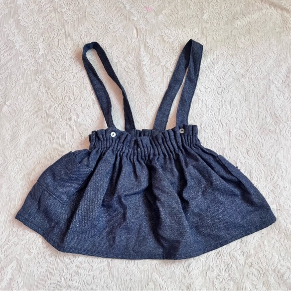 Tocoto Vintage girls wool blend suspender skirt - Picture 2 of 9